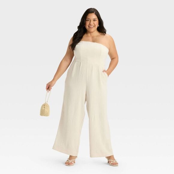 A New Day - Women's Jumpsuit - A New Day Cream 4X Cream - Picture 3 of 3
